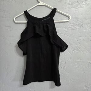 Maeve Urban Outfitters black tank top with ruffle on top womans size S